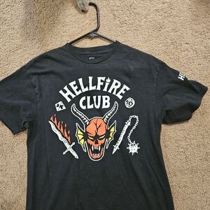 Netflix Hellfire Club Black Tee with Graphic Design